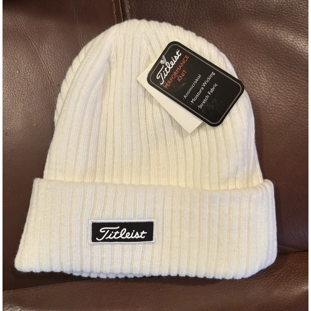 Titleist Charleston Cuff Performance Knit White Beanie NEW